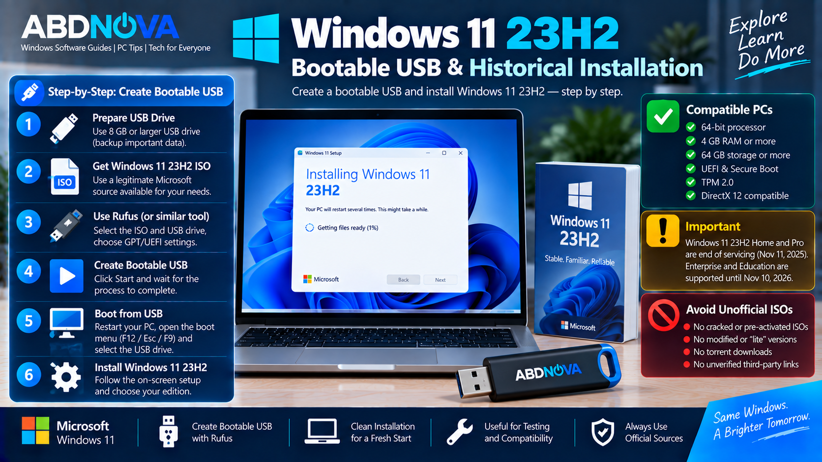 Windows 11 23H2 Bootable USB and Historical Installation