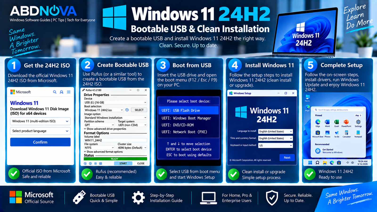 Windows 11 24H2 Bootable USB and Clean Installation
