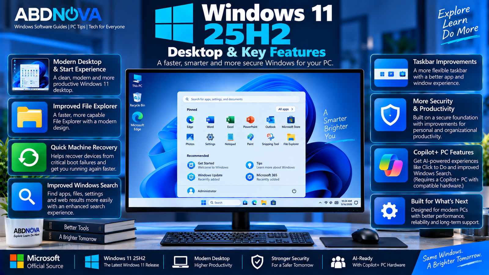 Windows 11 25H2 Desktop and Key Features