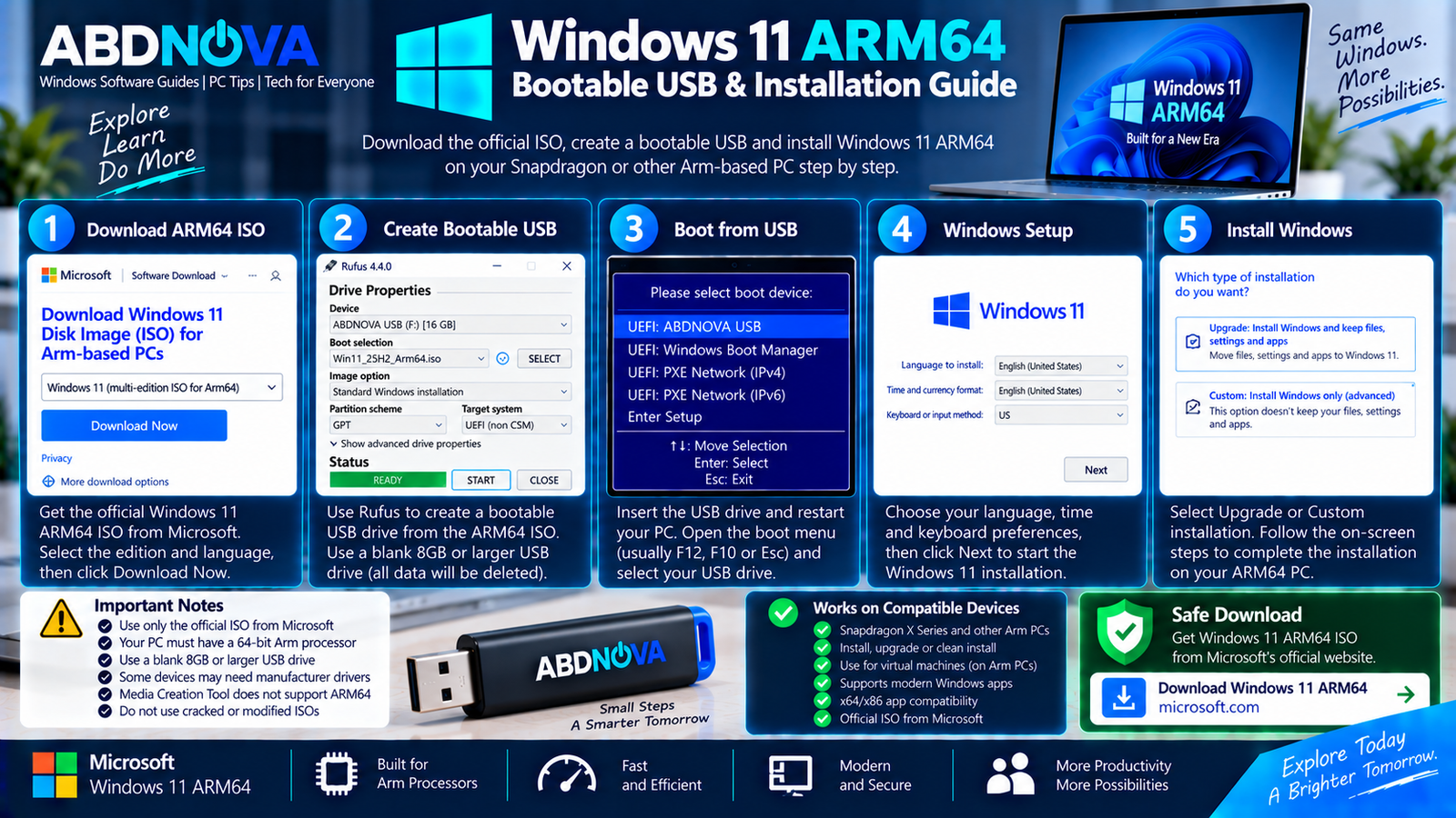 Windows 11 ARM64 Bootable USB and Installation Guide
