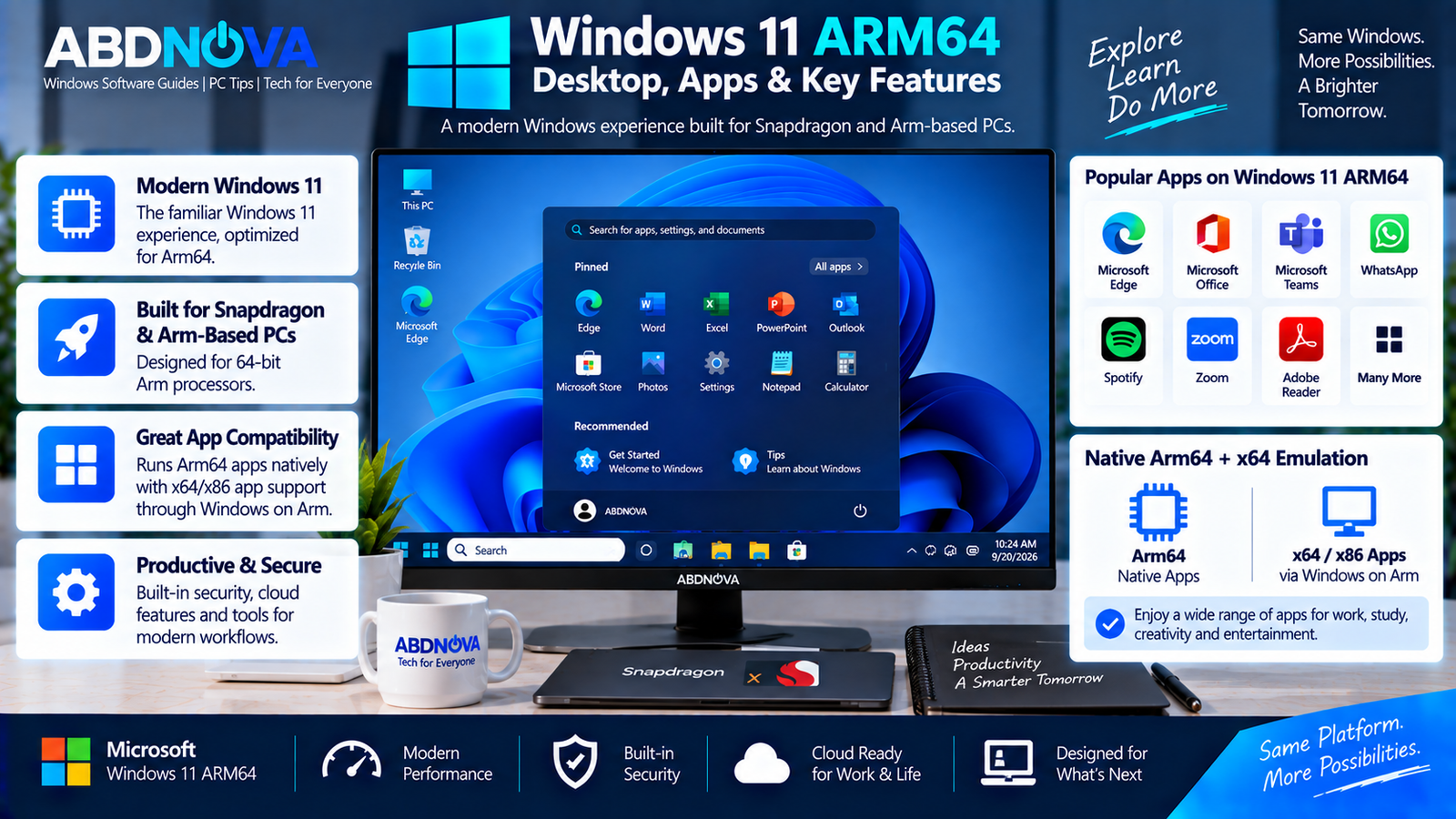 Windows 11 ARM64 Desktop Apps and Key Features