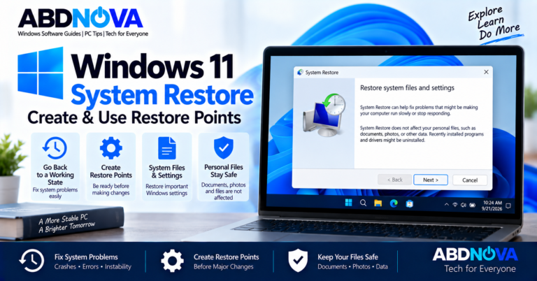 Windows 11 System Restore Create and Use Restore Points