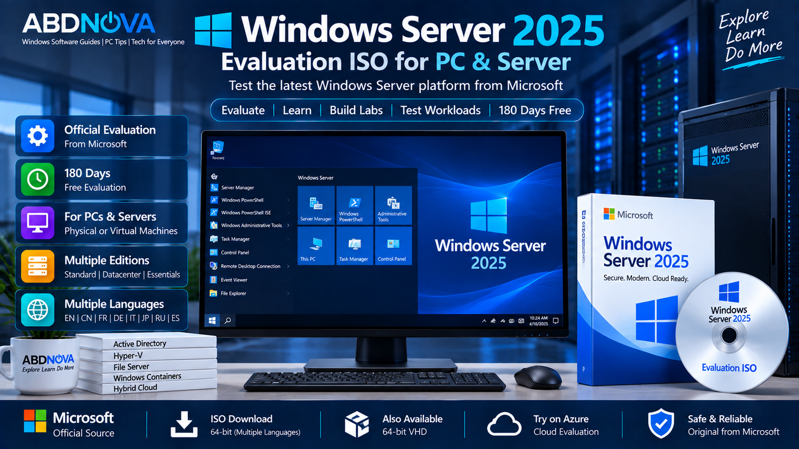 Windows Server 2025 Evaluation ISO for PC and Server
