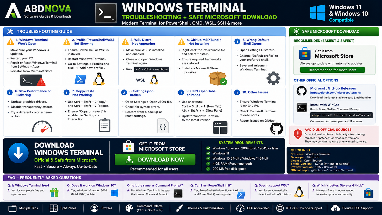 Windows Terminal Troubleshooting and Safe Microsoft Download