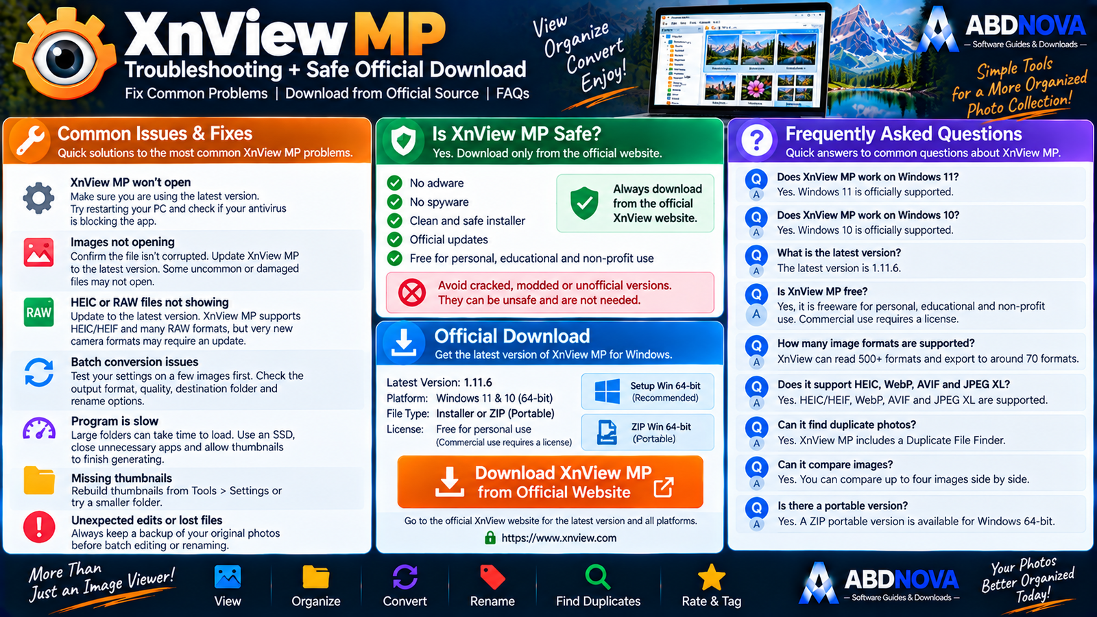 XnView MP Troubleshooting Safe Official Download and FAQ
