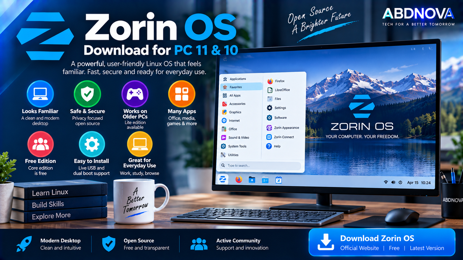 Zorin OS Download for Windows 11 and 10 PC