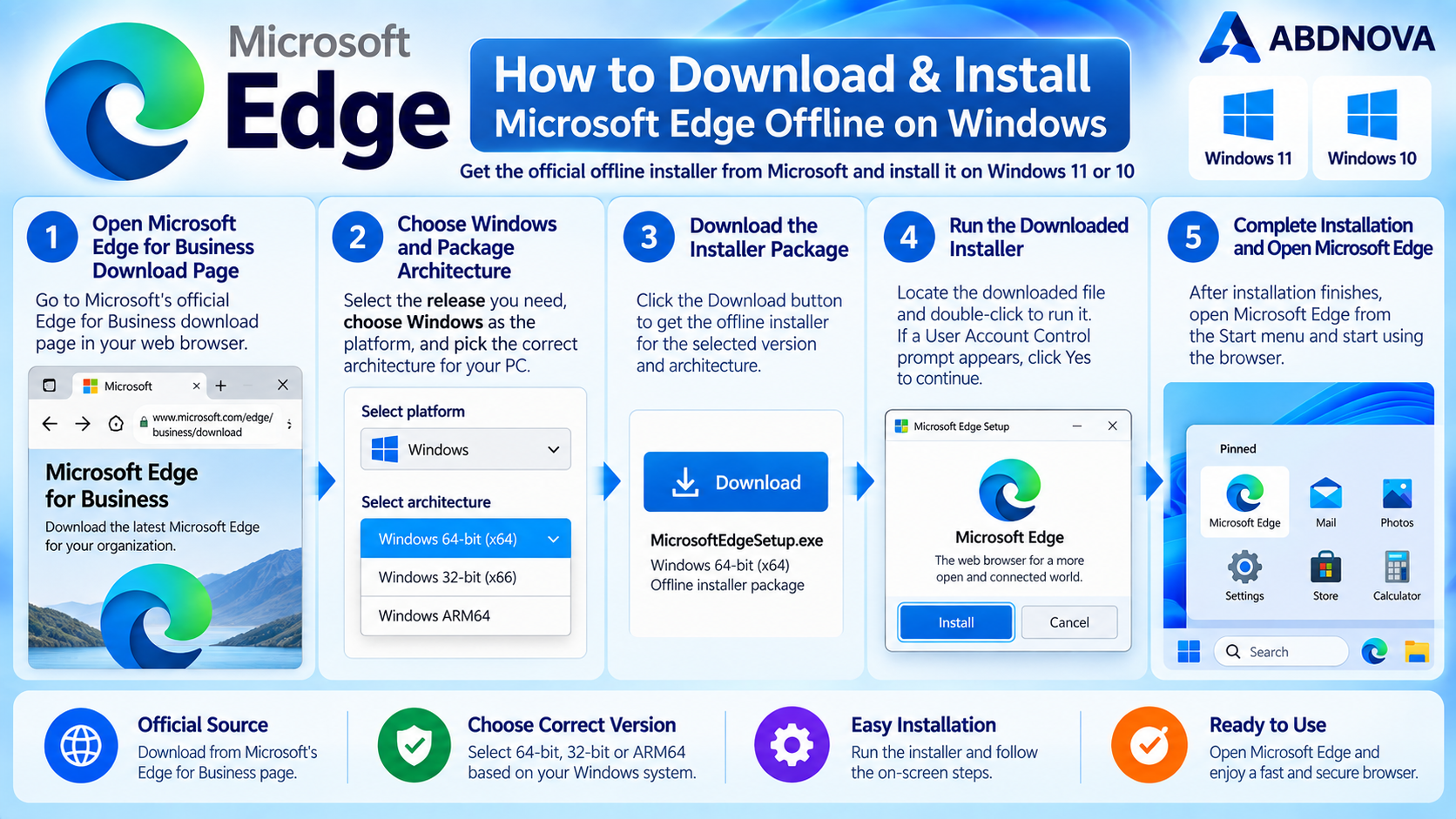 Download and install Microsoft Edge offline on Windows