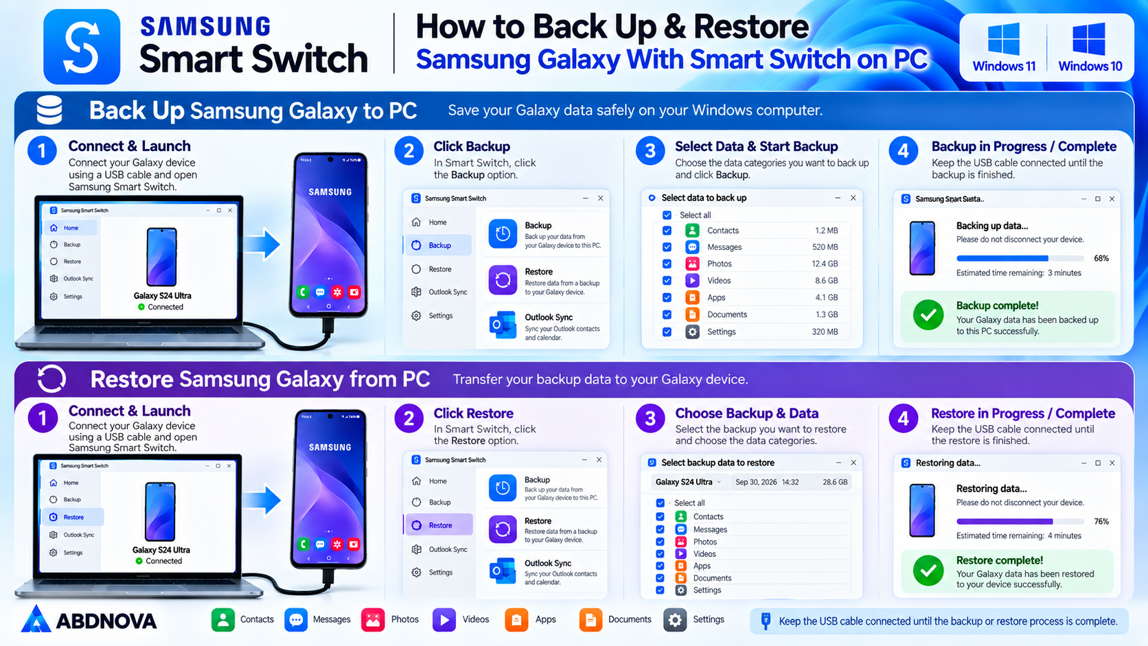 How to Back Up and Restore Samsung Galaxy With Smart Switch on PC