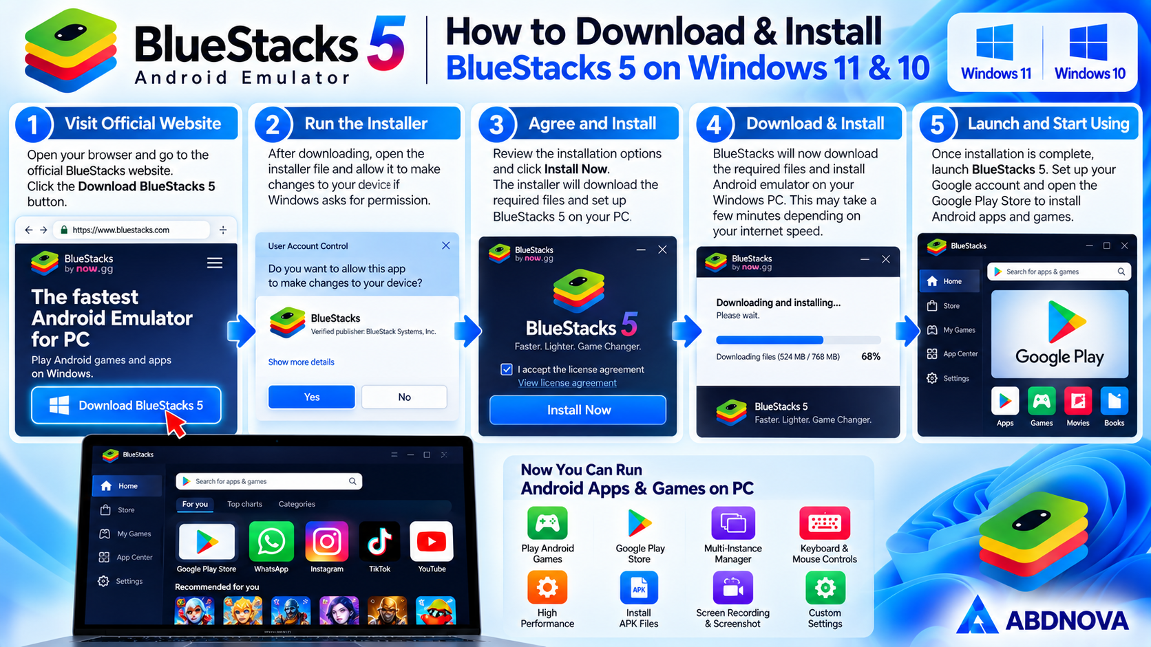 How to Download and Install BlueStacks 5 on Windows 11 and 10