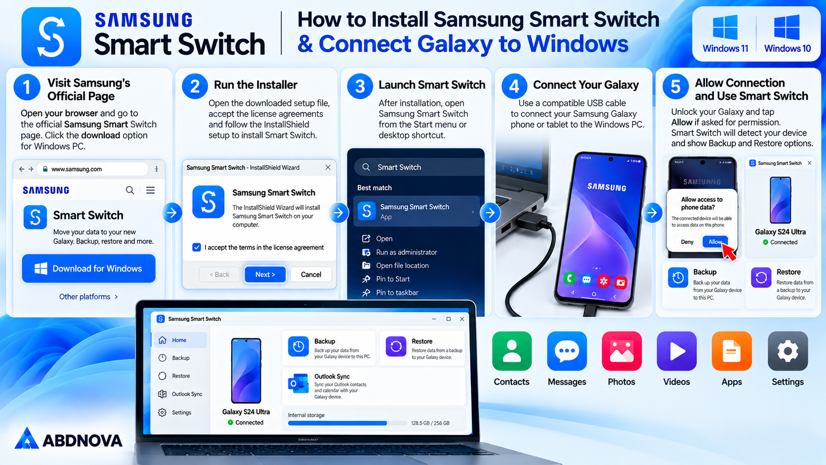 How to Install Samsung Smart Switch and Connect Galaxy to Windows