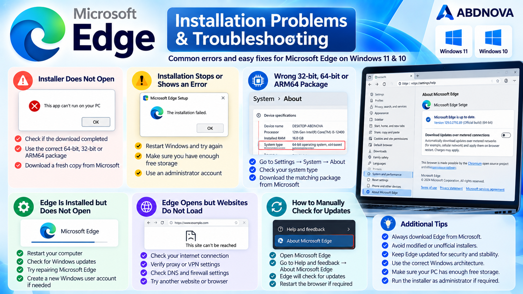 Microsoft Edge installation problems and troubleshooting