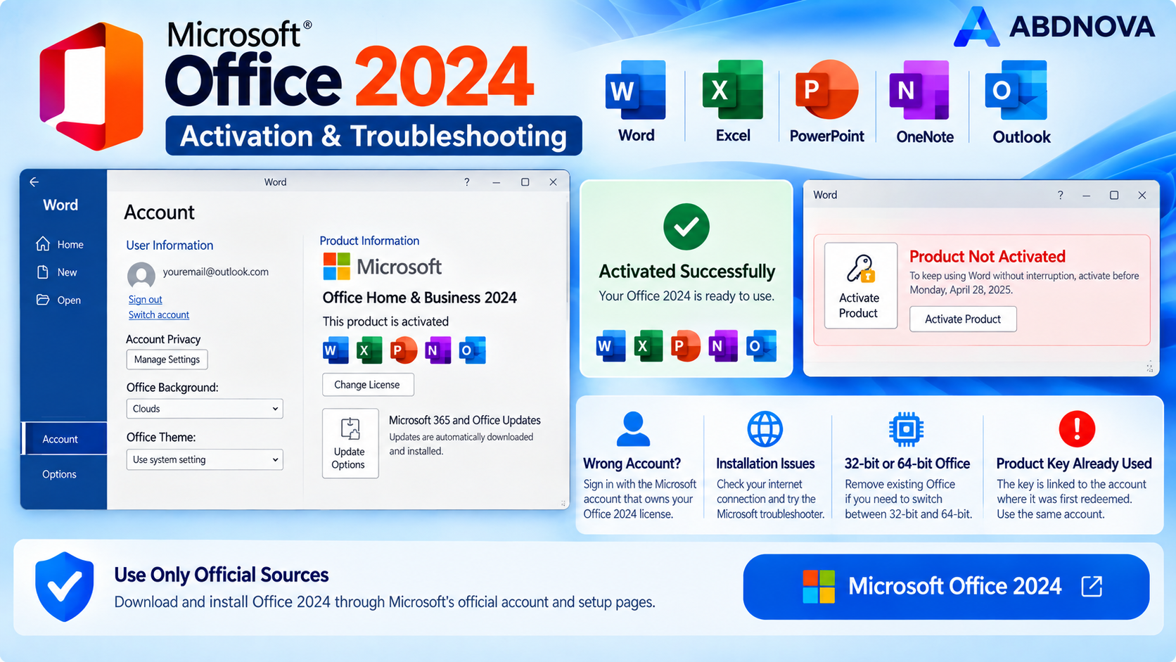 Microsoft Office 2024 Activation and Troubleshooting